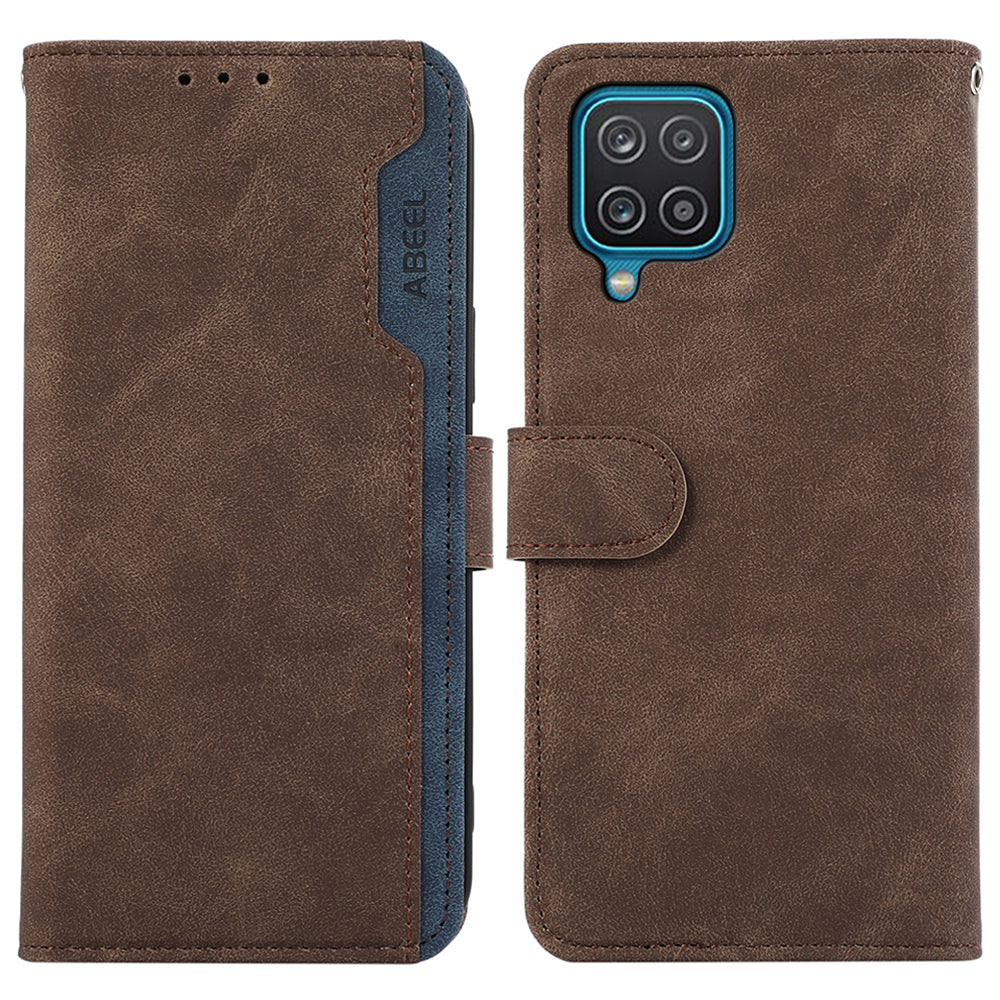 ABEEL For Samsung Galaxy A12 Drop Proof Cell Phone Case RFID Blocking Stand Cover ABEEL For Samsung Galaxy A12 Drop Proof Cell Phone Case RFID Blocking Stand Cover